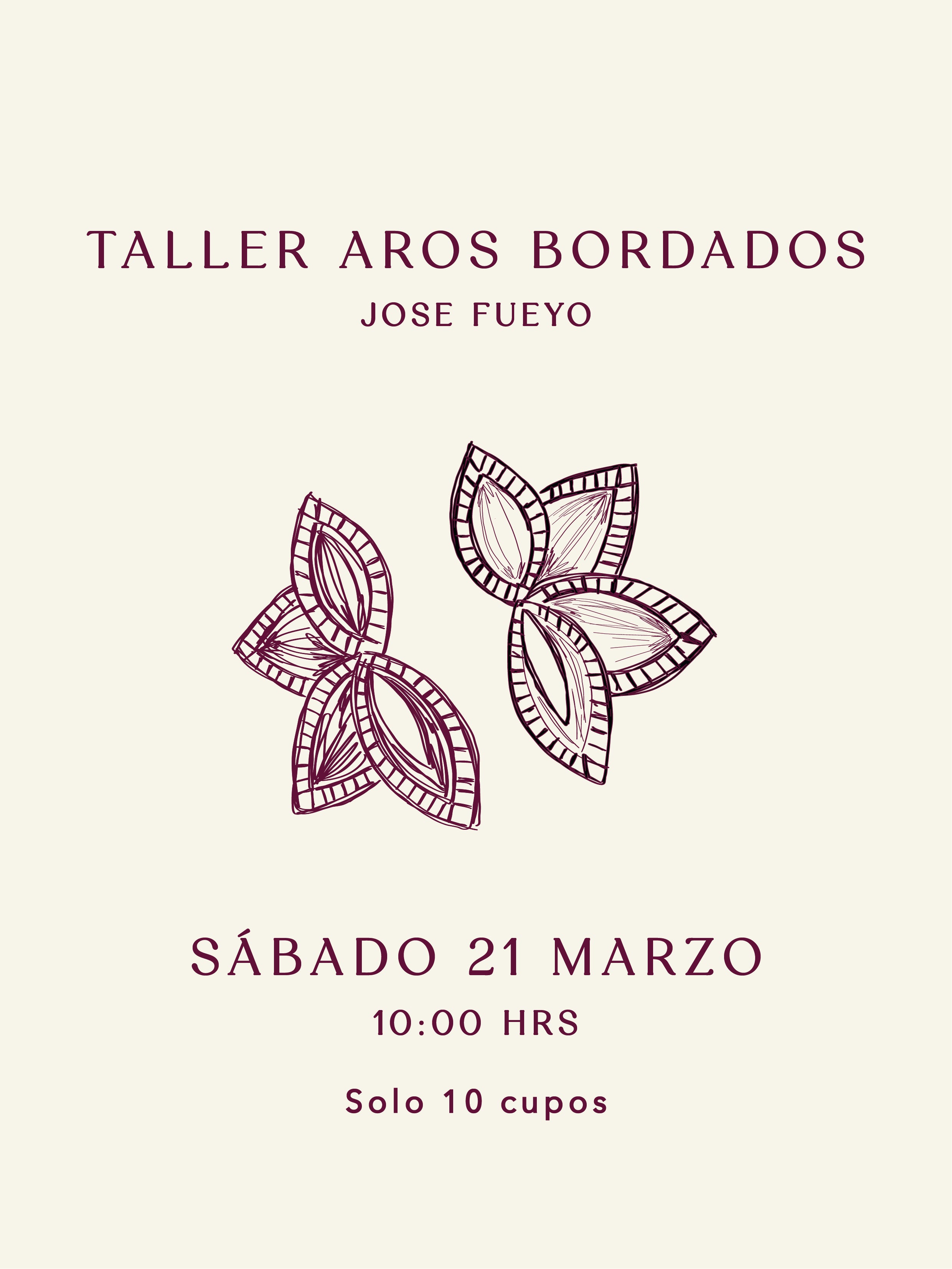 Taller Aros Bordados - Jose Fueyo - Sábado 21 de Marzo