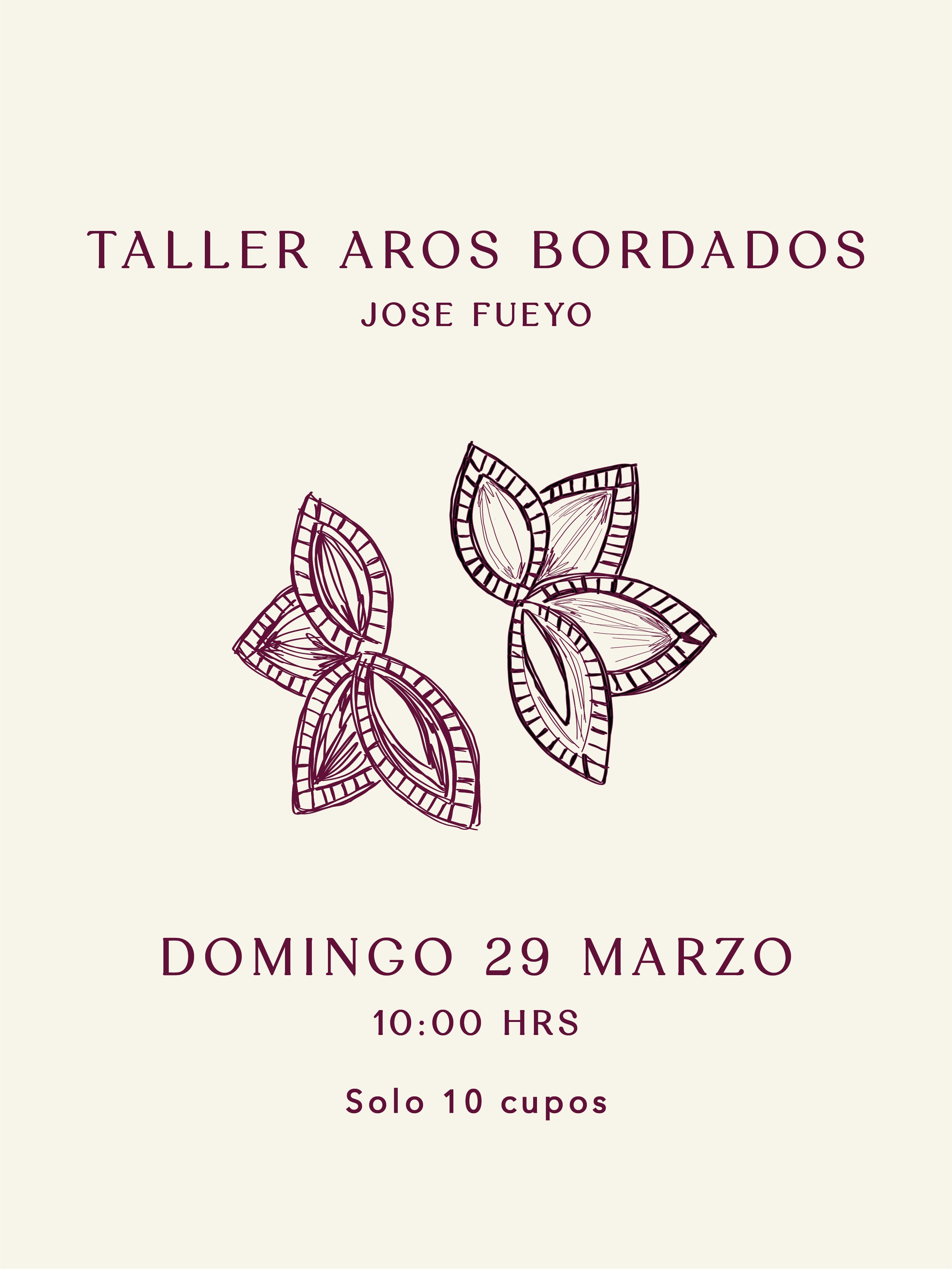 Taller Aros Bordados - Jose Fueyo - Domingo 29 Marzo