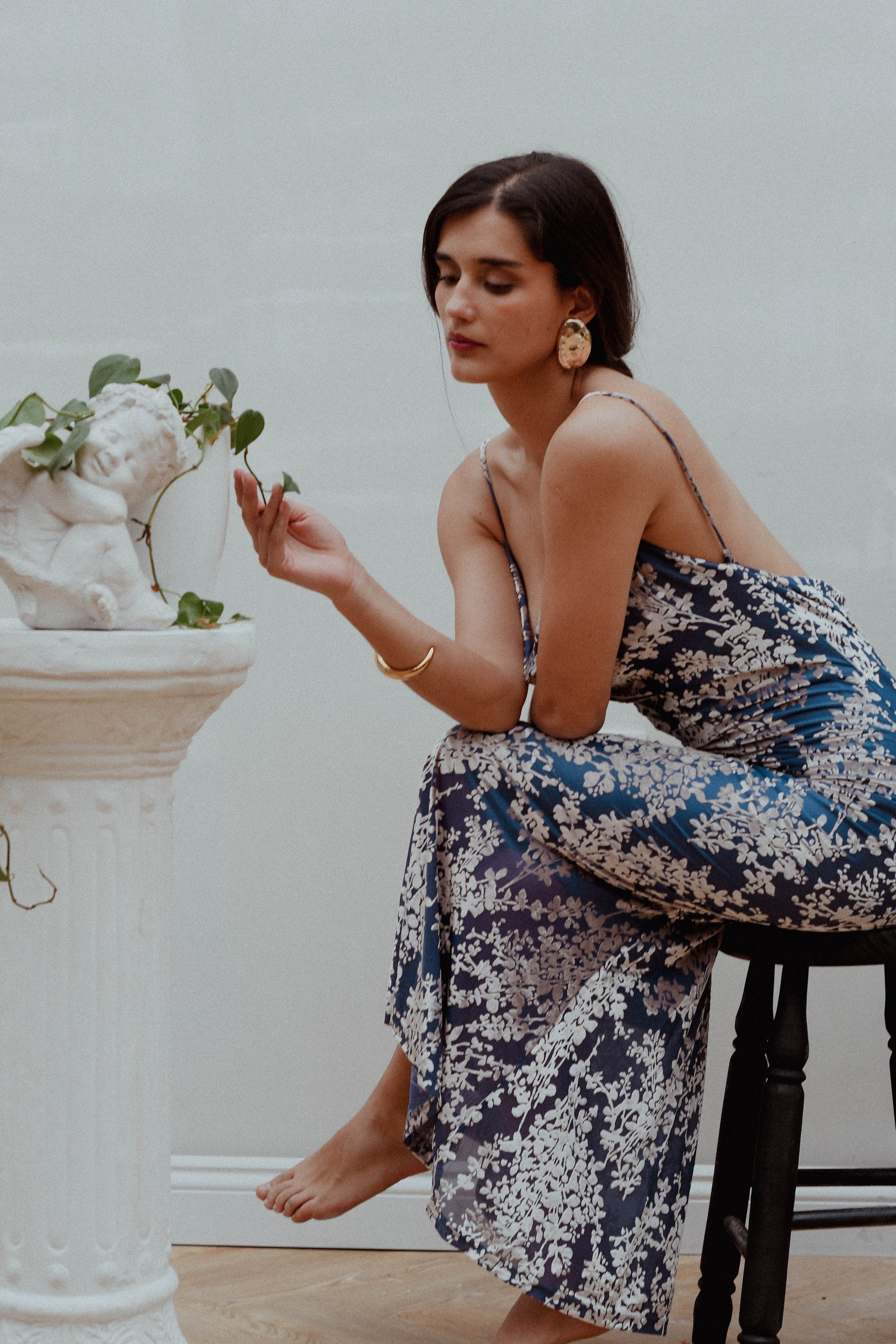 Vestido Noelia Azul Petroleo