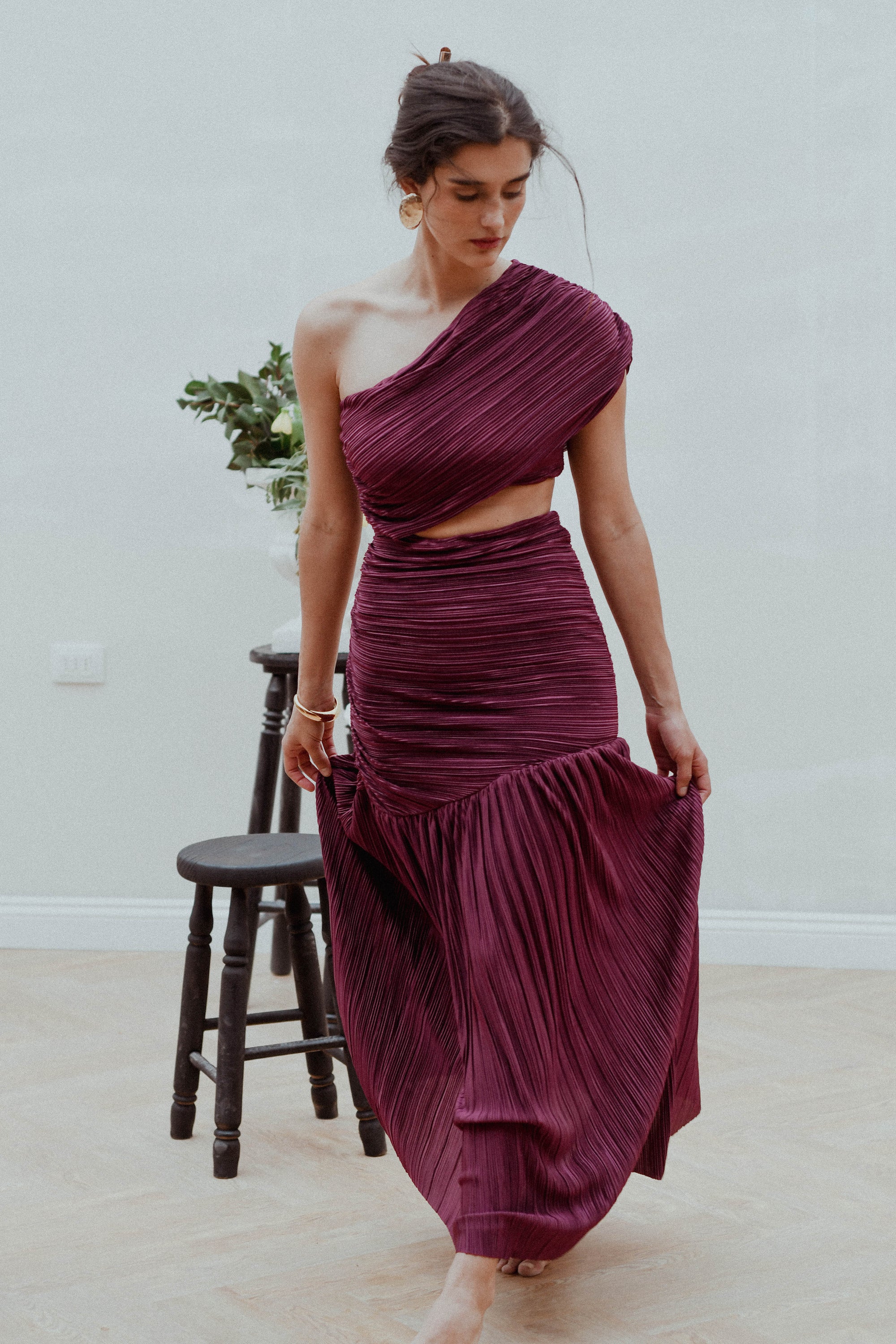 Vestido Plisado Conchovino