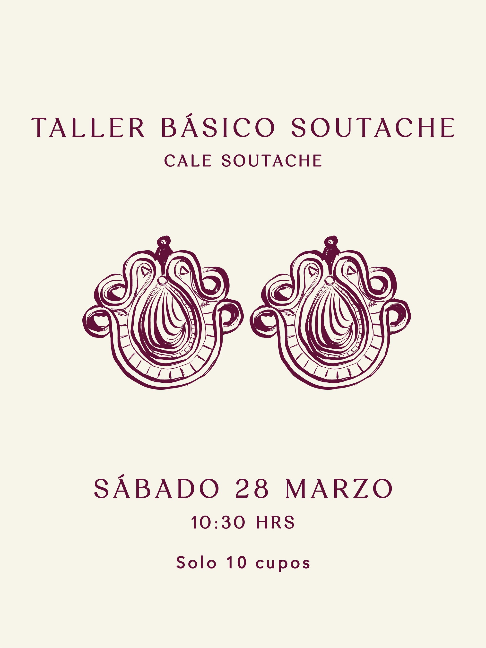 Taller Básico Soutache - Cale Soutache - Sábado 28 de Marzo