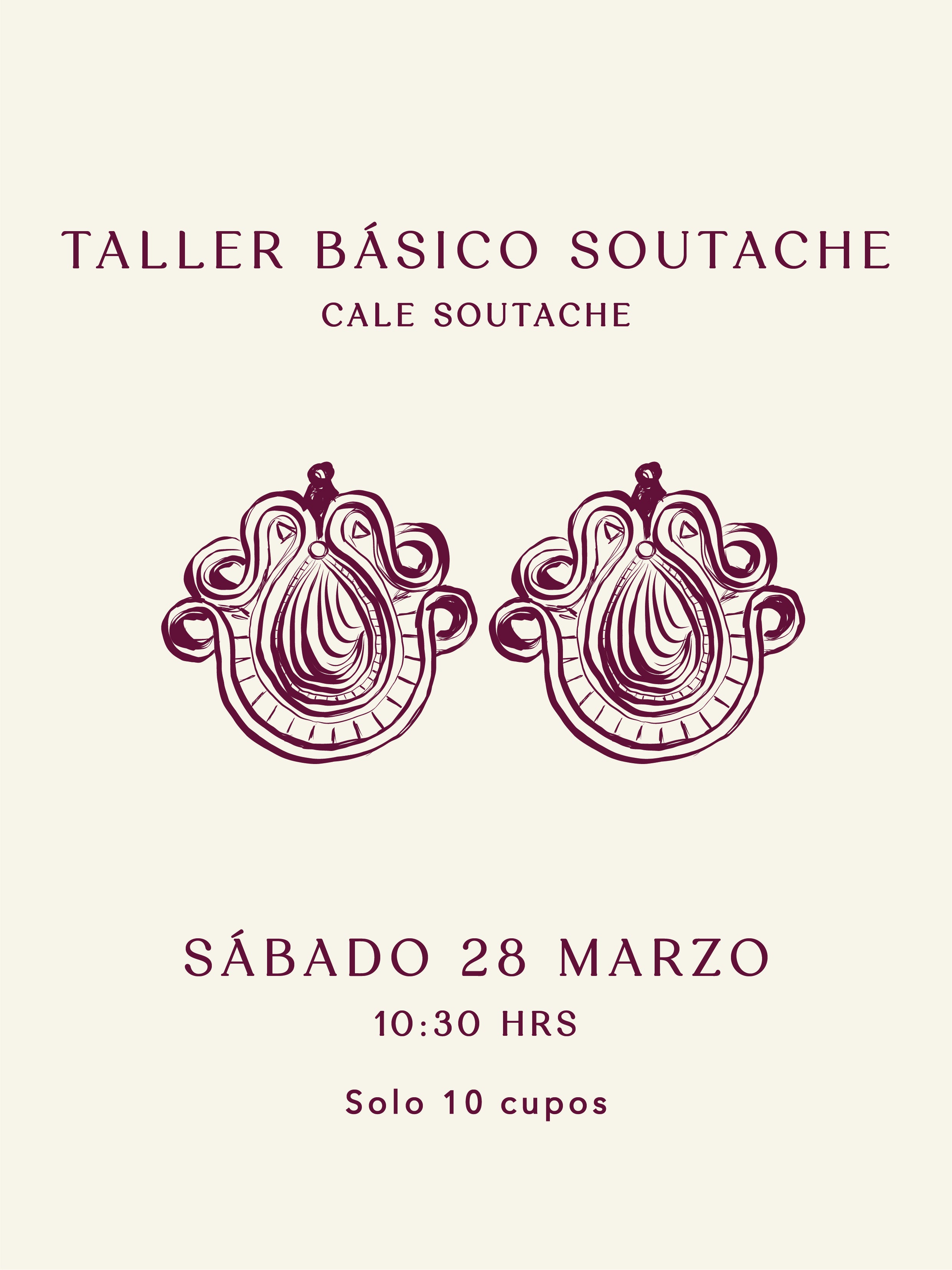 Taller Básico Soutache - Cale Soutache - Sábado 28 de Marzo
